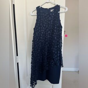 Navy Blue Cocktail Dress. Unique design. Size 2. Used once.
